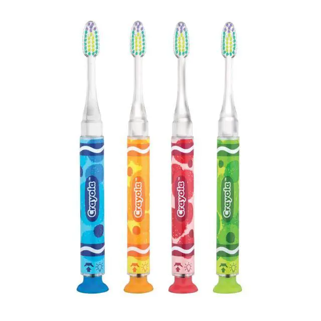 Alt view image 6 of 7 - Crayola Timer Light Kids Toothbrush, Soft-Bristled Toothbrush with Suction Cup Base for Ages 3+, 1 Count (Pack of 4)