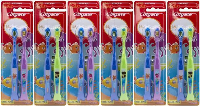 Main image of Ocean Explorer Extra Soft Kids Toothbrush, 2 Count (Pack of 6) Total 12 Toothbrushes