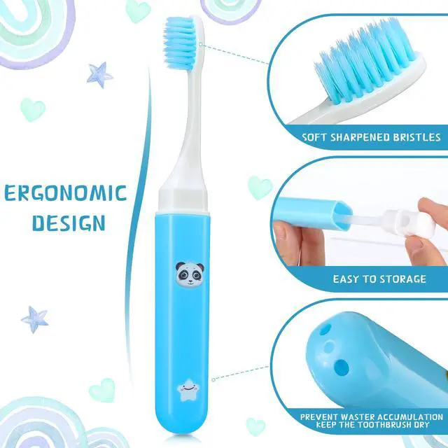 Alt view image 3 of 7 - 8 Pack Soft Travel Toothbrushes Mini Portable Toothbrush with Case Camping Pocket Toothbrush for Home School Business Trip Hiking, 4 Colors