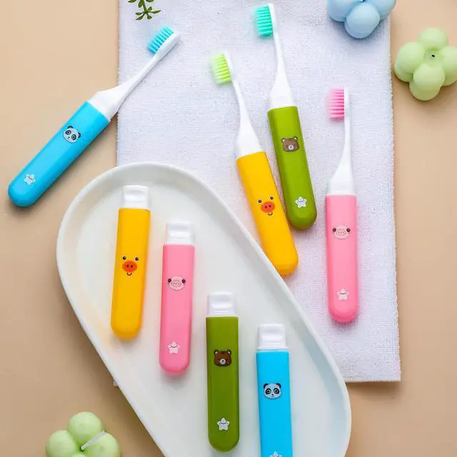 Alt view image 4 of 7 - 8 Pack Soft Travel Toothbrushes Mini Portable Toothbrush with Case Camping Pocket Toothbrush for Home School Business Trip Hiking, 4 Colors