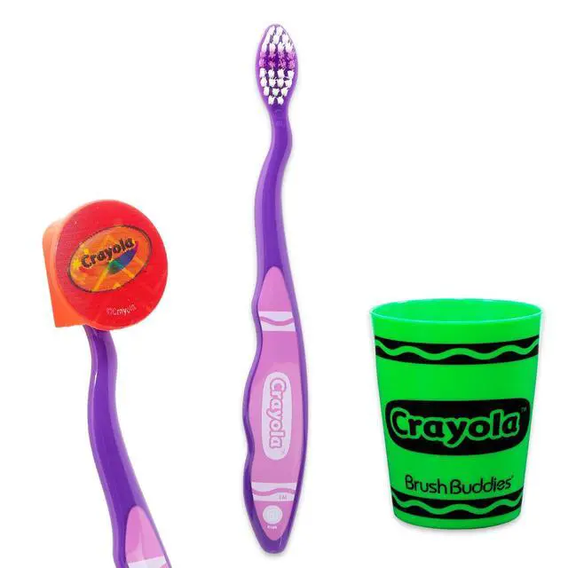 Alt view image 2 of 5 - Toothbrush and Cup Kit for Kids - Bundle with Toothbrush, Rinsing Cup, Cover, Tattoos, and More for Girls, Toddlers | Toothbrush Set (Styles May Vary)