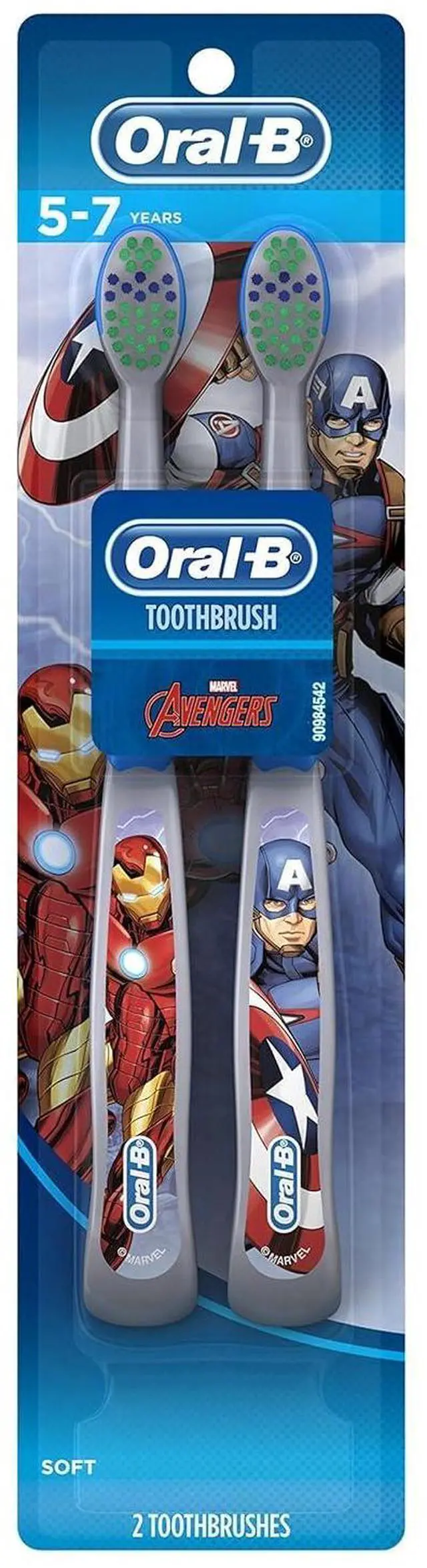 Main image of Kid's Manual Toothbrush Featuring Marvel's Spiderman, Soft Bristles, for Children and Toddlers 3+, 2 Count
