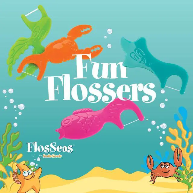 Alt view image 3 of 3 - FlosSeas Child Dental Care Kit, Travel Size Bundle w/Assorted Color Toothbrush, Kids Toothpaste and Flossers, TSA Friendly Kids Oral Care Kit