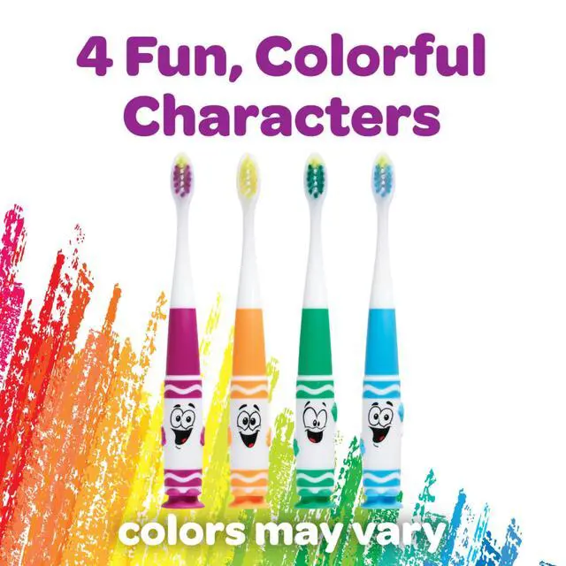 Alt view image 5 of 7 - Crayola Pip-Squeaks Kids Toothbrush, Ultra-Soft Bristles with Compact Head for Ages 3+, 1 Count (Pack of 4)