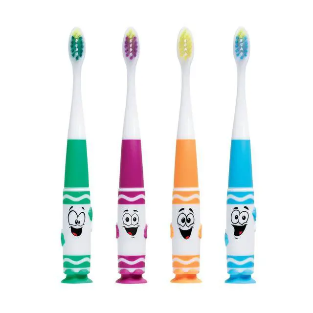 Alt view image 6 of 7 - Crayola Pip-Squeaks Kids Toothbrush, Ultra-Soft Bristles with Compact Head for Ages 3+, 1 Count (Pack of 4)