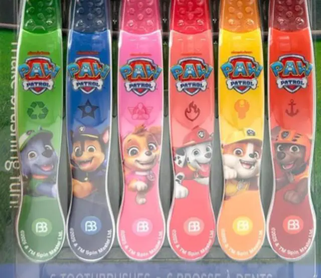 Alt view image 2 of 5 - Paw Patrol Kids Toothbrush Set of 6 Pack Soft Bristle Toothbrushes for Toddlers Ages 2+, Extra Gentle Bristles, Small Head, Easy Grip Handle, Fun Paw Patrol Characters, Kids Oral Care