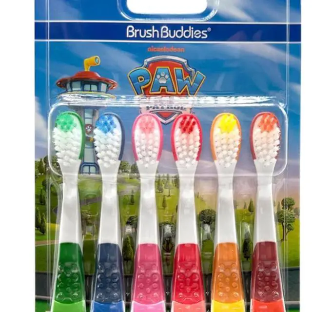 Alt view image 4 of 5 - Paw Patrol Kids Toothbrush Set of 6 Pack Soft Bristle Toothbrushes for Toddlers Ages 2+, Extra Gentle Bristles, Small Head, Easy Grip Handle, Fun Paw Patrol Characters, Kids Oral Care