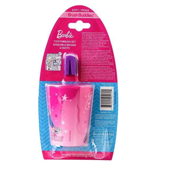 Alt view image 2 of 4 - Licensed Branded B4RBIE 3 Pieces Toothbrush Set for Girls