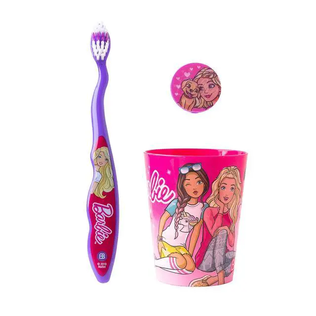 Alt view image 3 of 4 - Licensed Branded B4RBIE 3 Pieces Toothbrush Set for Girls