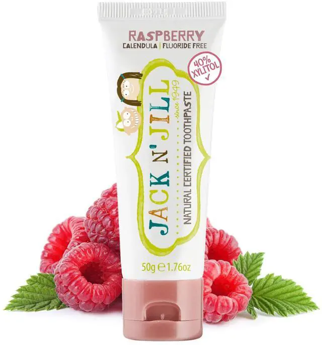 Main image of Natural Certified Kids Toothpaste: Raspberry - Organic Raspberry Flavoring, Gluten Free, Sugar Free, Vegan, 40% Xylitol, BPA Free, Fluoride Free, SLS Free - 1.76 oz (Pack of 1)