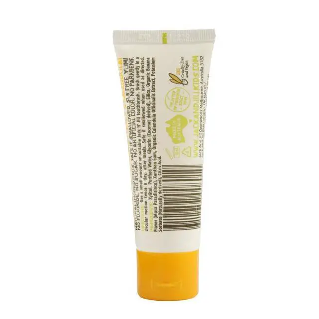 Alt view image 2 of 7 - Natural Certified Kids Toothpaste: Banana - Organic Banana Flavoring, 40% Xylitol, Gluten Free, Vegan, Fluoride Free, SLS Free, Sugar Free - 1.76 oz (Pack of 1)