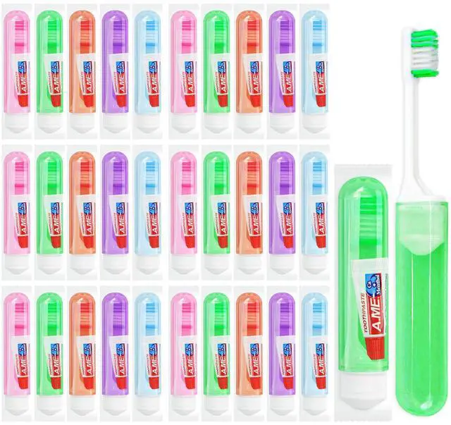 Main image of Traveling Toothbrush and Toothpaste 3gram,Disposable Toothbrushes Mini Toothbrush with Toothbrush Cover,Bulk Toothbrush and Toothpaste,Folding Toothbrushes Camping Toothbrush for Camping,Hiking (10)