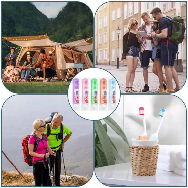 Alt view image 6 of 6 - Traveling Toothbrush and Toothpaste 3gram,Disposable Toothbrushes Mini Toothbrush with Toothbrush Cover,Bulk Toothbrush and Toothpaste,Folding Toothbrushes Camping Toothbrush for Camping,Hiking (10)