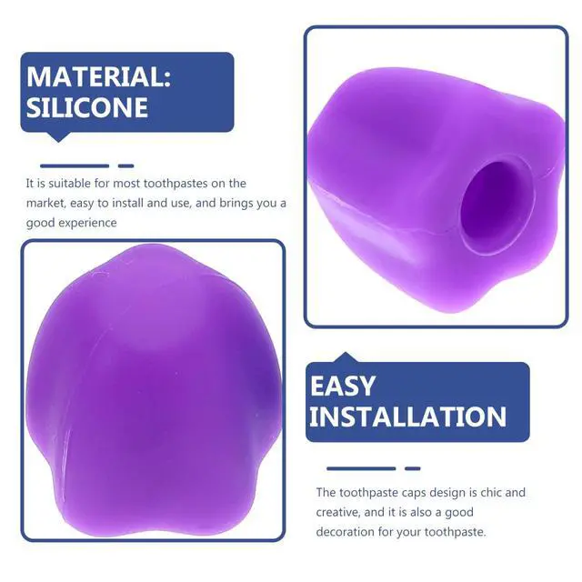Alt view image 2 of 7 - 4Pcs Self-Closing Toothpaste Caps Silicone Toothpaste Dispensers Leak-Proof Bathroom Supplies for Easy Dispensing