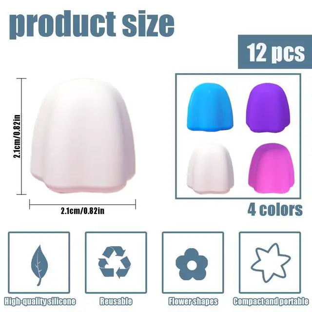 Alt view image 2 of 7 - Toothpaste Lids Self-Sealing Toothpaste Caps, No Waste Dispenser, Easy to Use Food Grade Silicone, Mess Free Toothpaste Squeezer Cap for Kids & Adults, Bathroom Accessories (12)