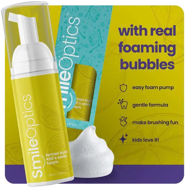 Alt view image 4 of 7 - Lemon Burst Kids' Foam Paste - Fluoride Free Foam Toothpaste, Foam Toothpaste Kids, Gentle Oral Care, Natural Ingredients, Easy to Use, Ideal for Daily Dental Hygiene