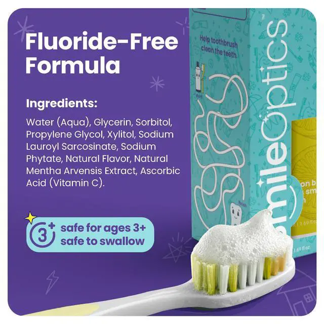 Alt view image 2 of 7 - Lemon Burst Kids' Foam Paste - Fluoride Free Foam Toothpaste, Foam Toothpaste Kids, Gentle Oral Care, Natural Ingredients, Easy to Use, Ideal for Daily Dental Hygiene