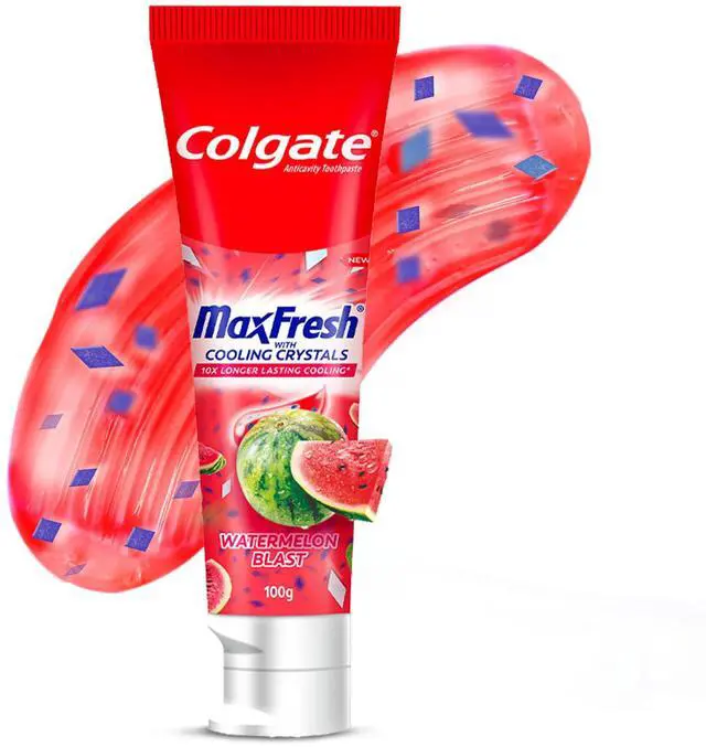 Main image of MaxFresh Watermelon Blast Gel Toothpaste, with Cooling Crystals, Watermelon Flavour, and Ultrafreeze Technology for Intense Freshness, Vegan, Gluten-Free 100g/3.5oz