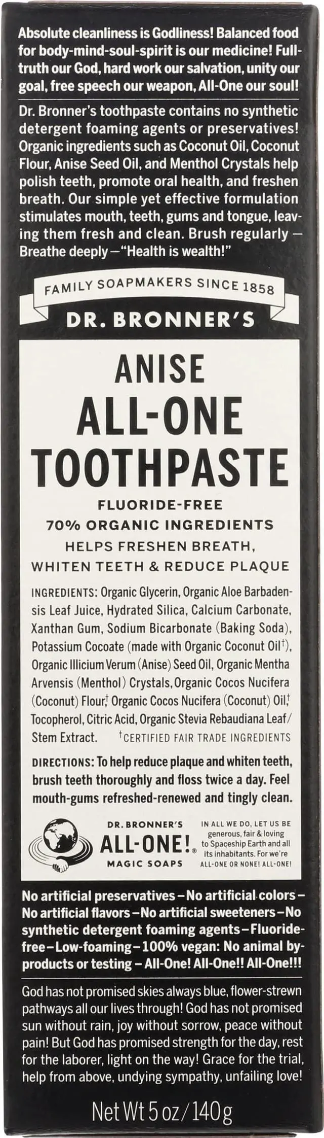 Main image of All-One Toothpaste Anise 5 oz (Pack of 1)