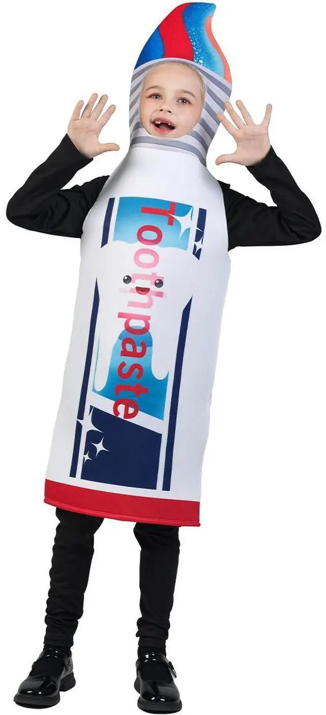 Main image of Kids Toothpaste Costume Cosplay Funny Girl Boy Halloween Costumes (4-7 years old)