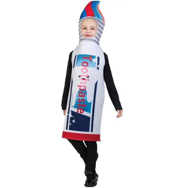 Alt view image 4 of 7 - Kids Toothpaste Costume Cosplay Funny Girl Boy Halloween Costumes (4-7 years old)