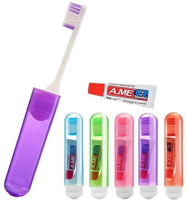 Main image of Travel Toothbrush Set Portable Foldable Toothbrush with Mini Toothpaste Soft Toothbrush for Travel Business Trip Camping Outdoor Activities Individually Packaged with Storage Box(5PCS)