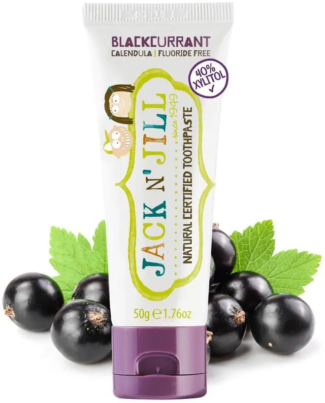 Main image of Natural Certified Toothpaste for Kids - Fluoride Free Kids & Toddlers Toothpaste, Gently Cleans Teeth, Helps Soothe Gums, 40% Xylitol, BPA Free - Blackcurrant, 1.76 oz (Pack of 1)