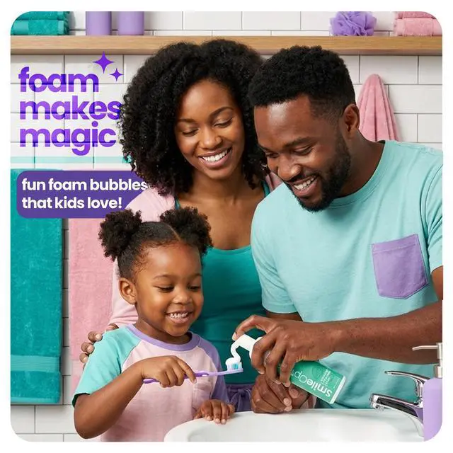 Alt view image 2 of 7 - Mint Magic Kids' Foam SmilePaste - Teeth Whitening Foam Fluoride-Free Toothpaste for Kids - Gentle Foaming Toothpaste Formula for Brighter Smiles - Safe and Effective Oral Care Solution