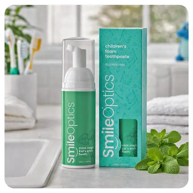 Alt view image 5 of 7 - Mint Magic Kids' Foam SmilePaste - Teeth Whitening Foam Fluoride-Free Toothpaste for Kids - Gentle Foaming Toothpaste Formula for Brighter Smiles - Safe and Effective Oral Care Solution