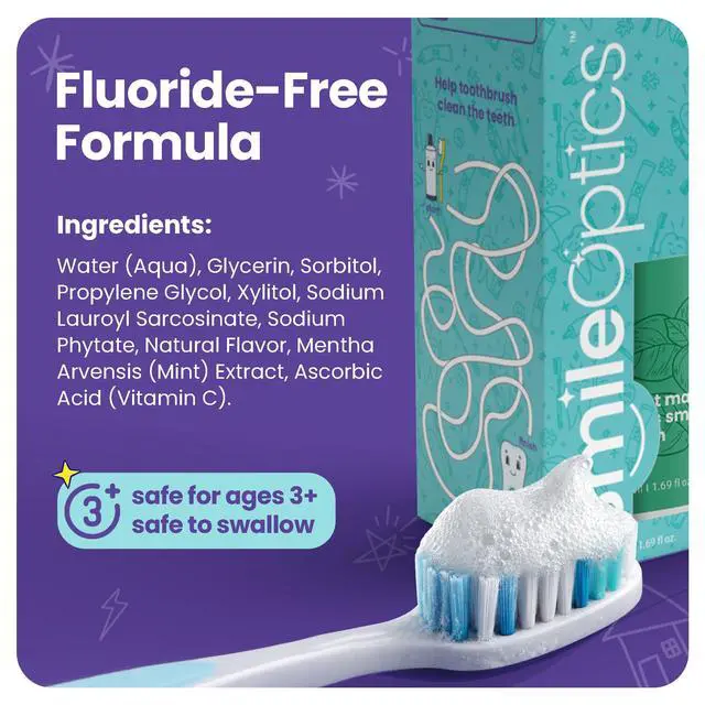 Alt view image 3 of 7 - Mint Magic Kids' Foam SmilePaste - Teeth Whitening Foam Fluoride-Free Toothpaste for Kids - Gentle Foaming Toothpaste Formula for Brighter Smiles - Safe and Effective Oral Care Solution