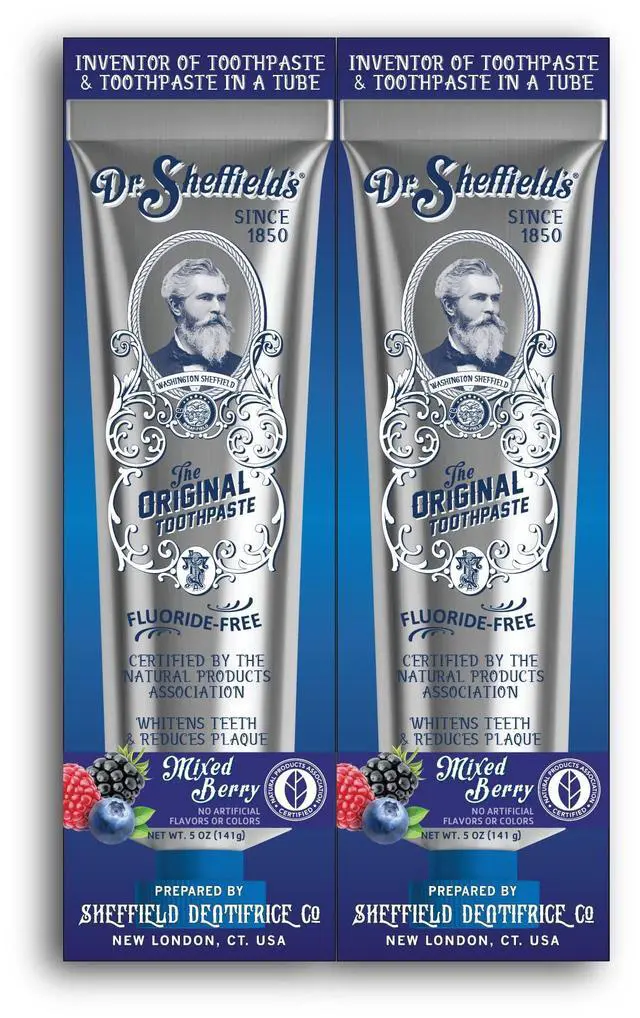 Main image of Certified Natural Toothpaste (Mixed Berry) - Great Tasting, Fluoride Free Toothpaste/Freshen Your Breath, Whiten Your Teeth, Reduce Plaque (2-Pack)