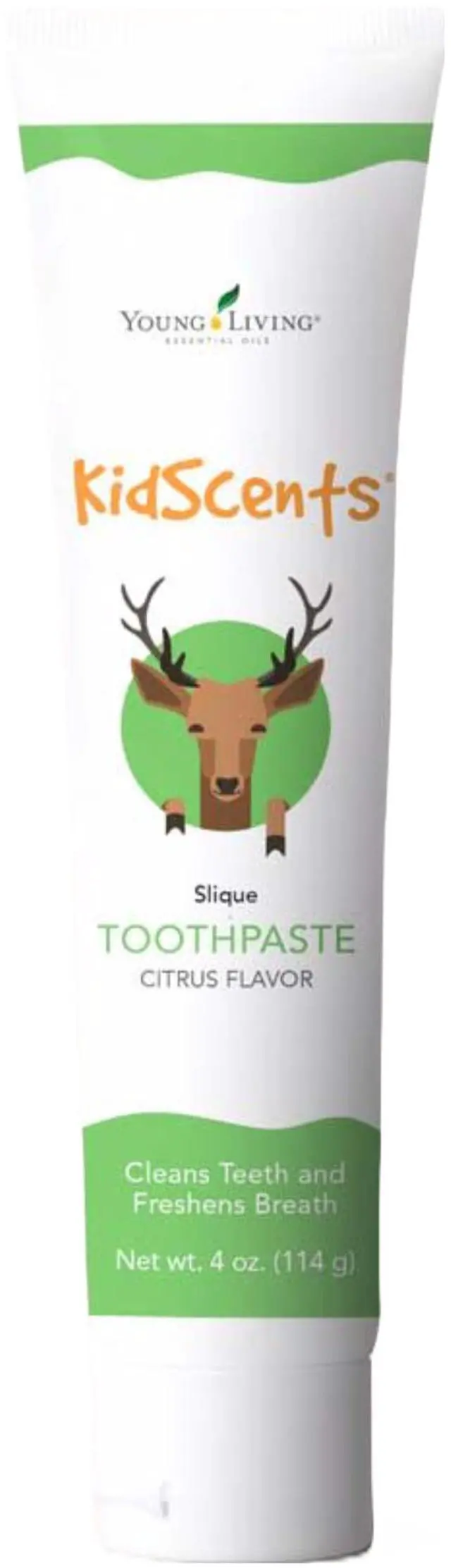 Main image of KidScents Slique Toothpaste by - 4 oz Tube - Gentle Dental Care for Kids - Premium Essential Oils - Citrus-Mint Flavor - Fights Plaque Removes Buildup and Stains - Fluoride and SLS Free