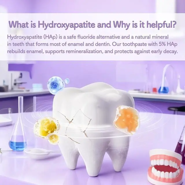 Alt view image 3 of 7 - Fluoride Free Kids Toothpaste Hydroxyapatite Xylitol Grape 4.2oz