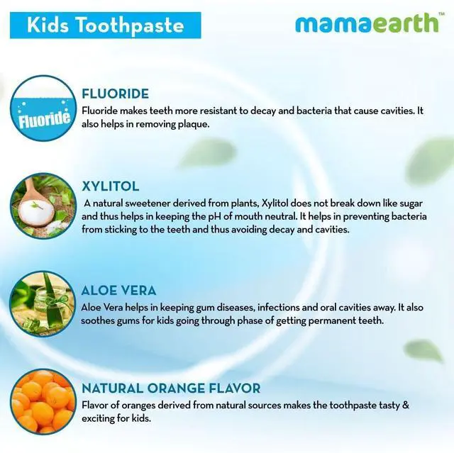 Alt view image 3 of 6 - Natural Orange Kids Toothpaste | Gently Cleanses Teeth & Gums | Fights Cavities & Tooth Decay | with Fluoride & Fruity Flavor | Ideal Age 4+ years | SLS-Free | 1.76 Oz/50g