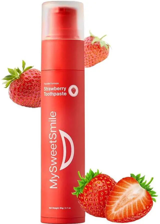 Main image of Strawberry Toothpaste Advanced Fluoride Formula Strengthens Enamel & Prevents Cavities Dentist-Approved & Enamel-Safe IndyBest Award-Winning Brand - Makes Brushing Fun Again - 60g