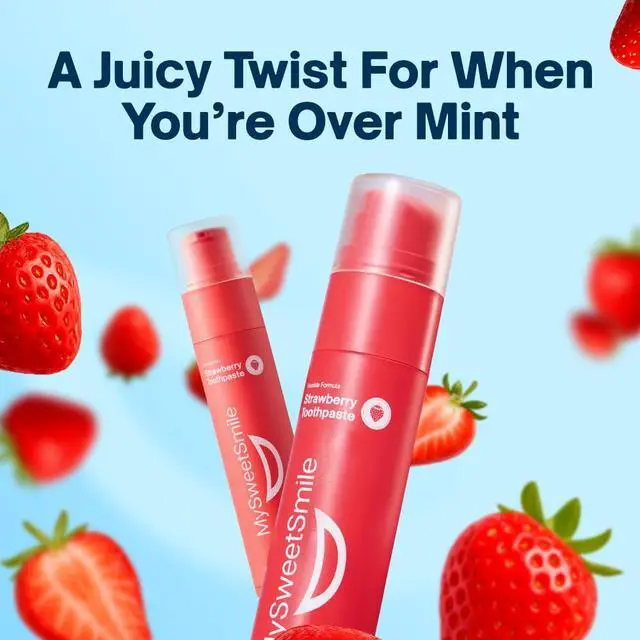 Alt view image 6 of 7 - Strawberry Toothpaste Advanced Fluoride Formula Strengthens Enamel & Prevents Cavities Dentist-Approved & Enamel-Safe IndyBest Award-Winning Brand - Makes Brushing Fun Again - 60g