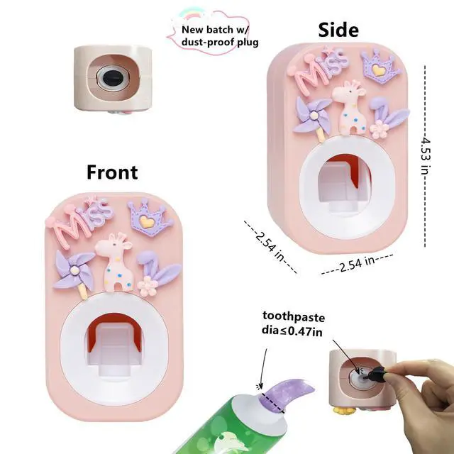Alt view image 2 of 6 - Automatic Kid Toothpaste Dispenser for Shower,Toothpaste Squeezer for Kids & Family, is Wall Mounted Bathroom Decor by (1pc,Pastel Baby Purple)