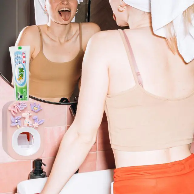 Alt view image 5 of 6 - Automatic Kid Toothpaste Dispenser for Shower,Toothpaste Squeezer for Kids & Family, is Wall Mounted Bathroom Decor by (1pc,Pastel Baby Purple)