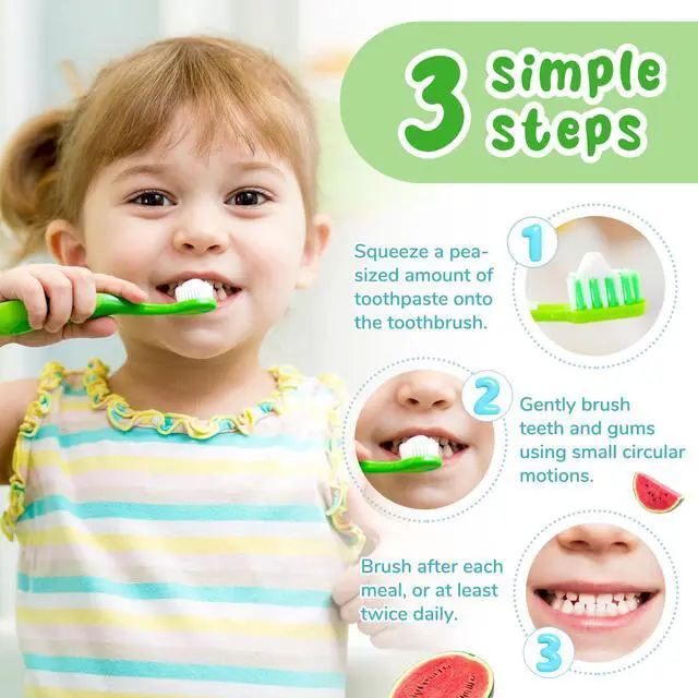 Alt view image 3 of 7 - Fluoride-Free Baby Toothpaste for Ages 2-3 Natural Fruit-Flavored Mild Formula Pea-Sized Amount for Developing Teeth 2.1 oz (60g) (1 Pack, Watermelon)