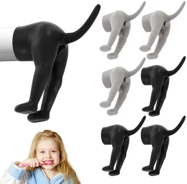 Main image of 6 Pack Pooping Dog Butt Toothpaste Topper, Fun Dog Toothpaste Dispenser, Toothpastes Squeezer, Bathroom Accessories, Fun Tools Gifts for Family and Friends