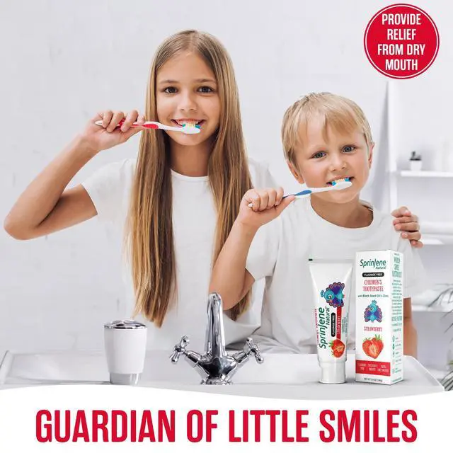 Alt view image 7 of 7 - Natural Childrens Toothpaste Fluoride Free Strawberry Toothpaste for Toddlers & Kids Gentle Safe Natural Formula with Patented Black Seed Oil & Zinc Made in the USA (1 Pack)