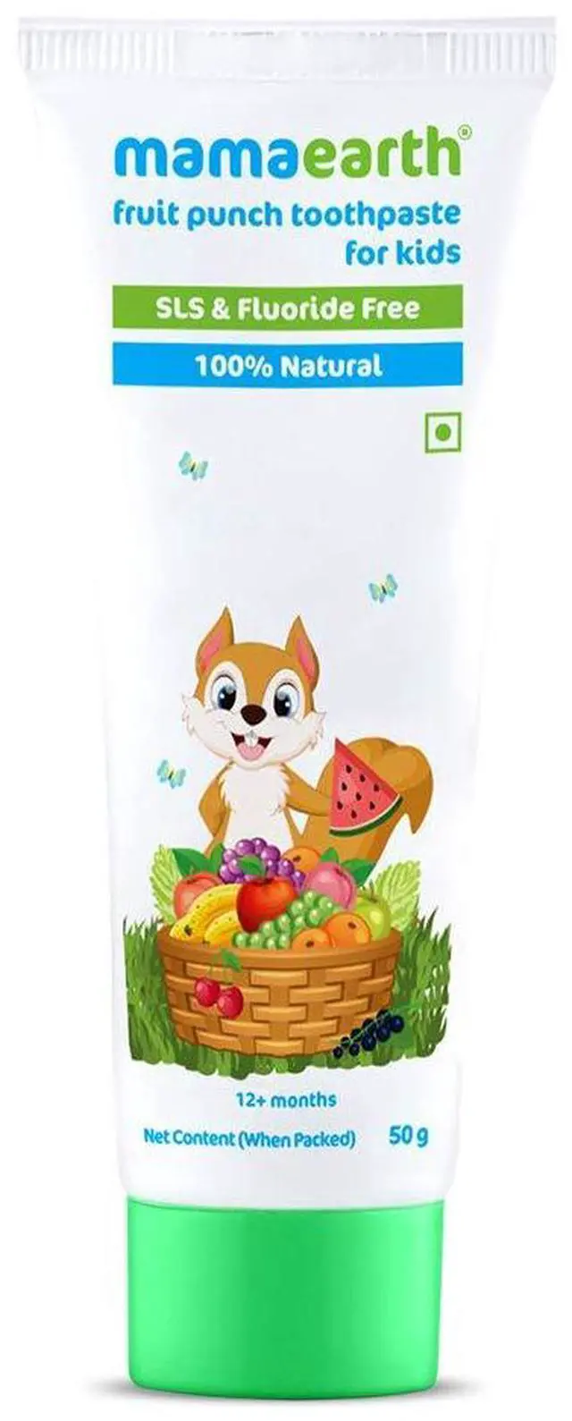 Main image of natural Mixed Fruit Baby Toothpaste | Gently Cleanses Teeth & Gums | Fights Cavities & Tooth Decay | Fluoride Free | Ideal Age 1 to 4 Years | Safe If Swallowed | 1.76 Oz/50g