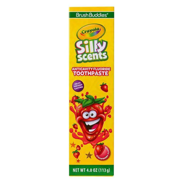 Alt view image 2 of 4 - Brush Buddies Silly Scents Flavored Kids Toothpaste with Fluoride, Anticavity Toothpaste for Kids Ages 2+, Strawberry Flavored