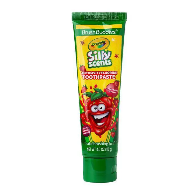 Alt view image 4 of 4 - Brush Buddies Silly Scents Flavored Kids Toothpaste with Fluoride, Anticavity Toothpaste for Kids Ages 2+, Strawberry Flavored