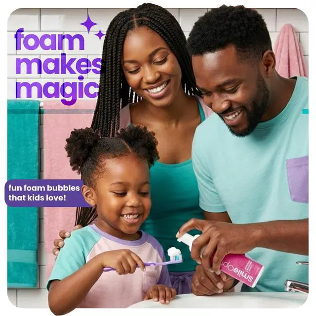 Alt view image 2 of 7 - Strawberry Bliss Kids' Foam SmilePaste - Tooth Paste Fluoride-Free for Children, Foaming Toothpaste with Gentle Formula, Fun and Effective Foam Toothpaste for Healthier Teeth and Gums