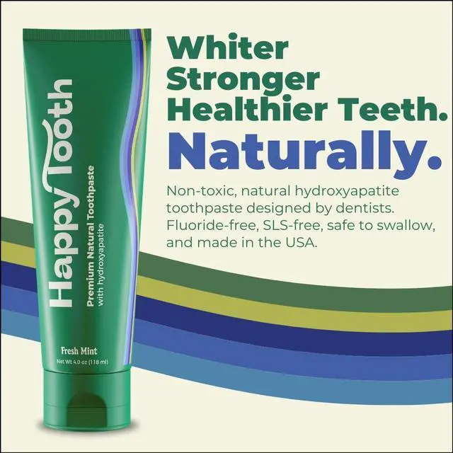 Alt view image 2 of 7 - Toothpaste, Whitening, Fluoride Free, Fresh Mint, 4oz | Fluoride Free Toothpaste For Kids, Toddlers, Adults, SLS Free, Remineralizing, Enamel Safe, Dentist Formulated, Oral Care