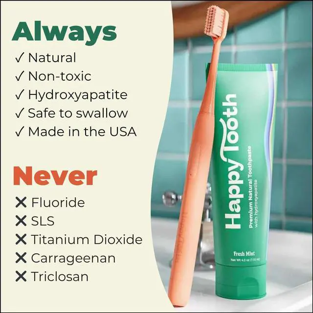 Alt view image 3 of 7 - Toothpaste, Whitening, Fluoride Free, Fresh Mint, 4oz | Fluoride Free Toothpaste For Kids, Toddlers, Adults, SLS Free, Remineralizing, Enamel Safe, Dentist Formulated, Oral Care