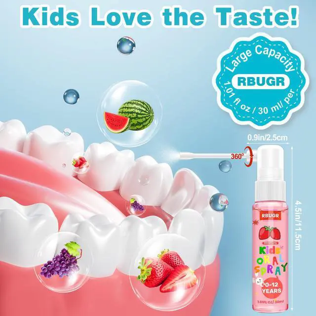 Alt view image 3 of 7 - Kids Oral Spray, 3PCS Toddler Toothpaste Helper for Cavity Repair & Fresh Breath, Kids Probiotic Mouth Spray with Fluoride Free for Newborn to 12 Years 3 FlavorsTotal 3.03fl oz