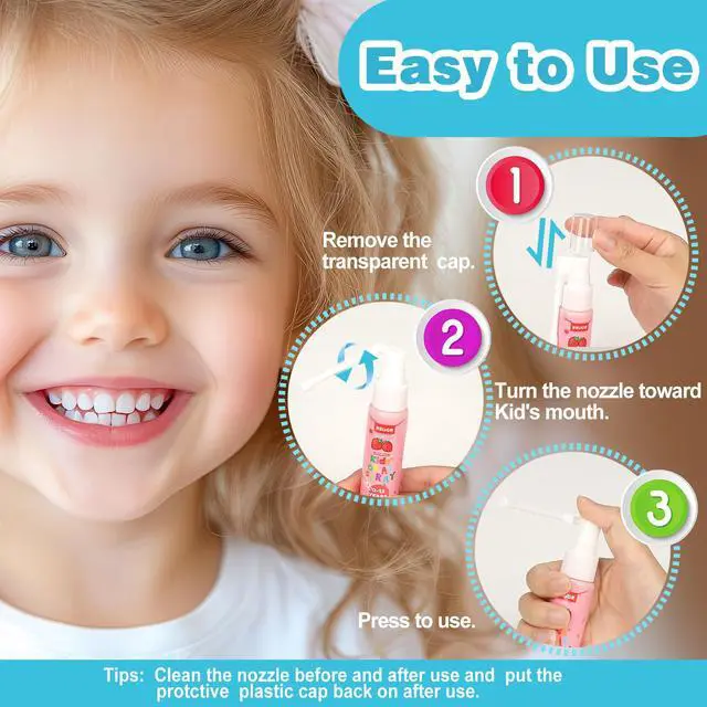 Alt view image 7 of 7 - Kids Oral Spray, 3PCS Toddler Toothpaste Helper for Cavity Repair & Fresh Breath, Kids Probiotic Mouth Spray with Fluoride Free for Newborn to 12 Years 3 FlavorsTotal 3.03fl oz