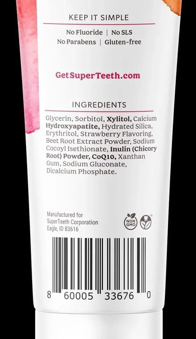 Alt view image 2 of 4 - Hydroxyapatite Toothpaste, Fluoride-Free, Fresh Breath, Adults & Kids, Strawberry Flavored
